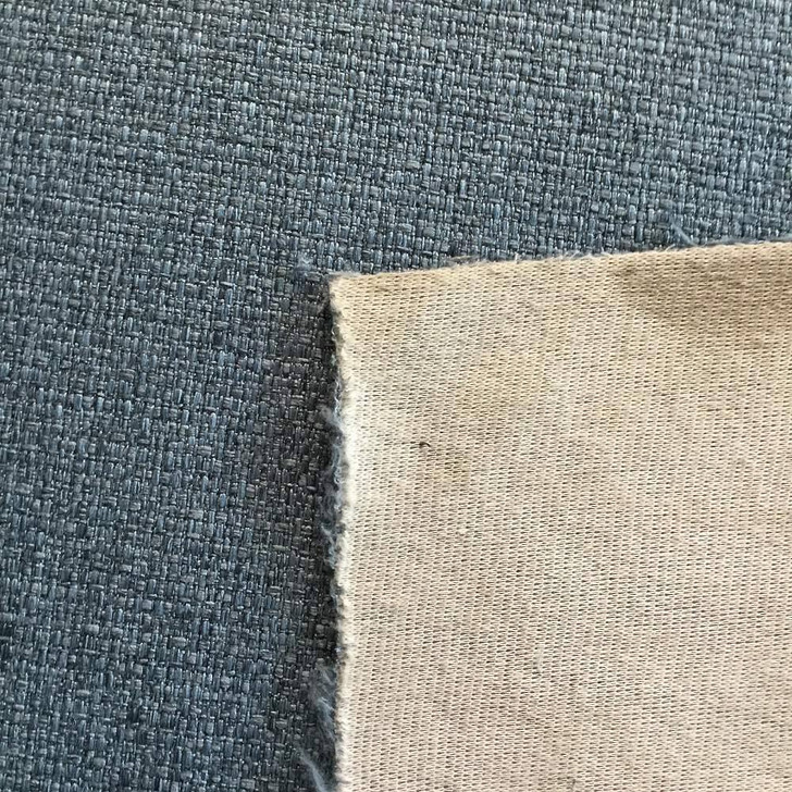 Denim Blue Thick and Thin Basketweave | Heavyweight Upholstery Fabric | 54 Wide