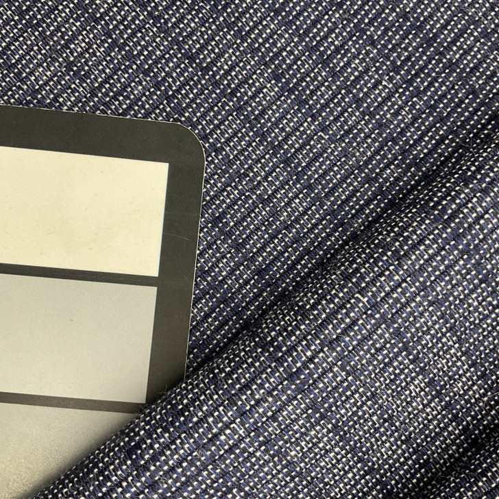 Navy Blue with White | Heavyweight Upholstery Fabric | 54 Wide | By the Yard