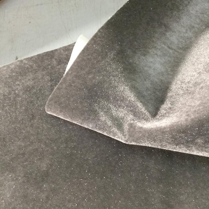 blue grey flocked velvet fabric upholstery craft display