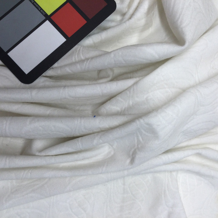 White Textured Squiggle Poly Fabric