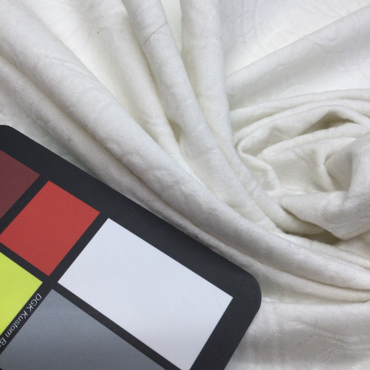 White Textured Squiggle Poly Fabric