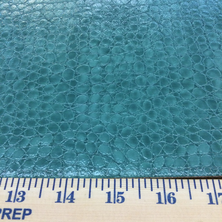 Teal Reptile Faux Leather | Outback Sea by Regal Fabrics | Vinyl Upholstery Fabric | 54" Wide | By the Yard