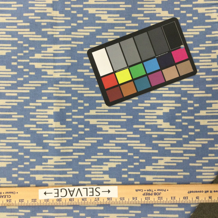 Jazzy in Chambray | Blue / Beige | Home Decor Fabric | Golding Fabrics | 54" Wide | By the Yard