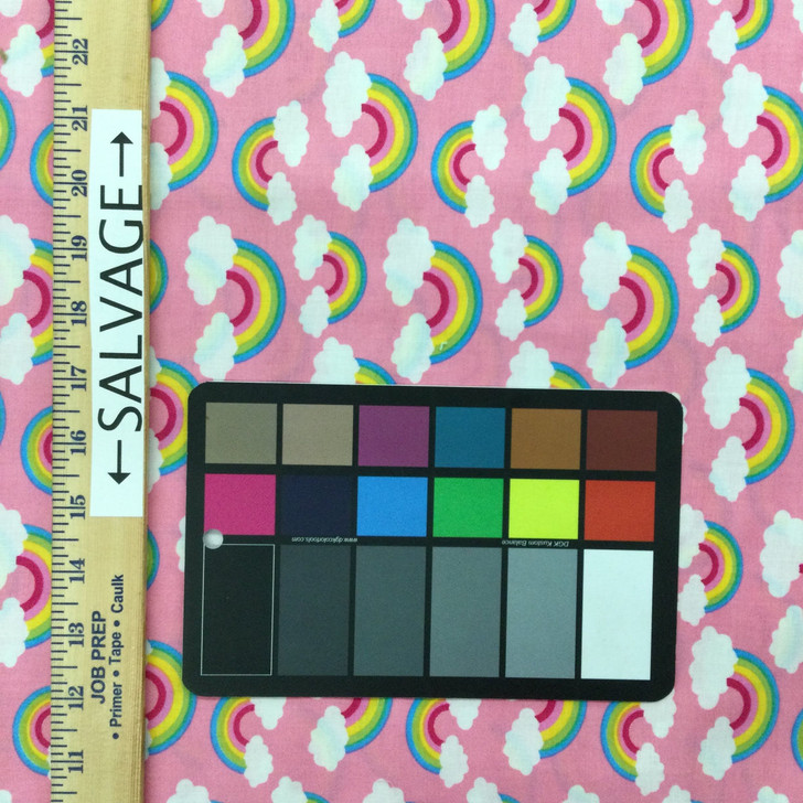 100% Cotton Quilting Fabric | Rainbows and Clouds  | 44" Wide | By The Yard