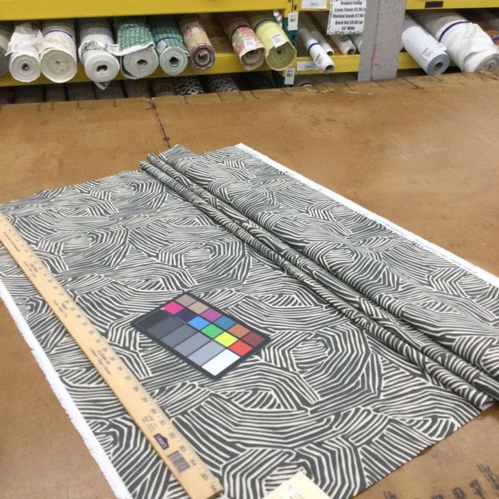 Doba in Charcoal | Abstract in Grey and White | Upholstery / Drapery Fabric | Robert Allen | 54" Wide | By the Yard