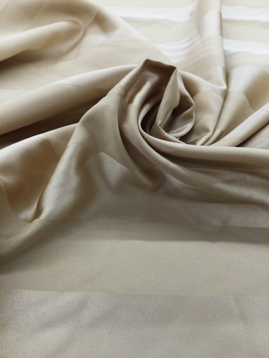 Gold Shadow Stripe Drapery Silk Fabric | Polyester | Drapery| Home Decor | 54 inch Wide | By The Yard