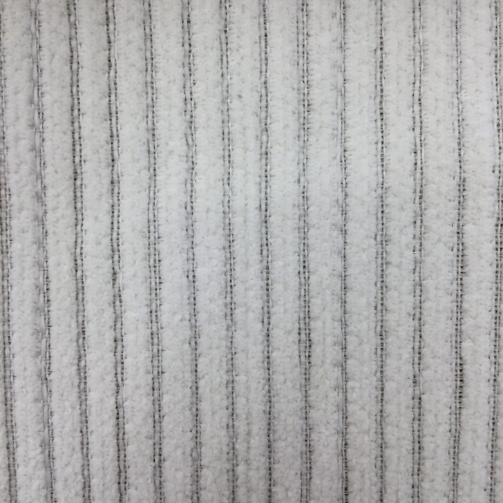 Chenille Corduroy in White | Upholstery Fabric | 54" Wide | By the Yard | Stain Resistant