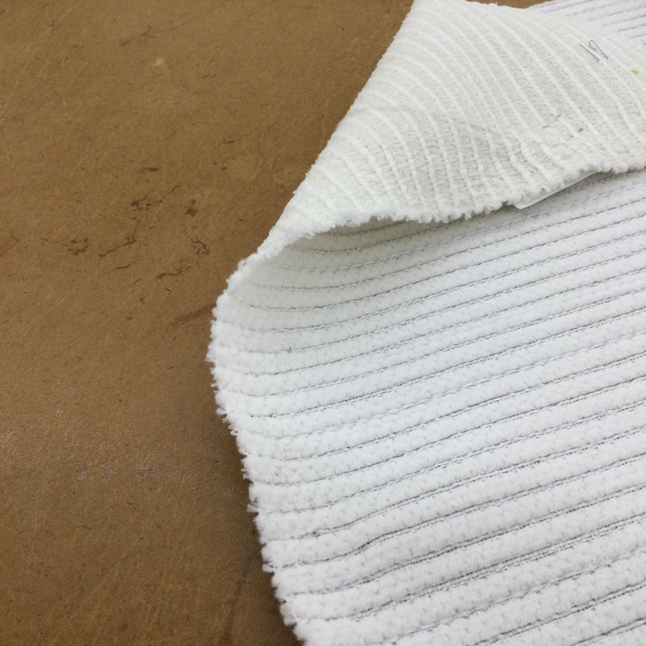 Chenille Corduroy in White | Upholstery Fabric | 54" Wide | By the Yard | Stain Resistant
