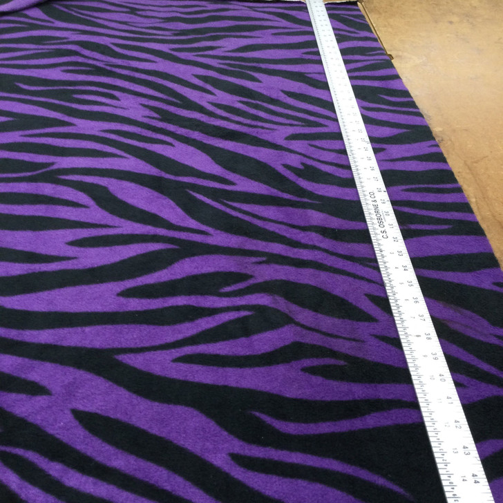 Purple and Black Zebra Stripe Novelty Polar Fleece | By The Yard | 60 Inch Wide Fabric