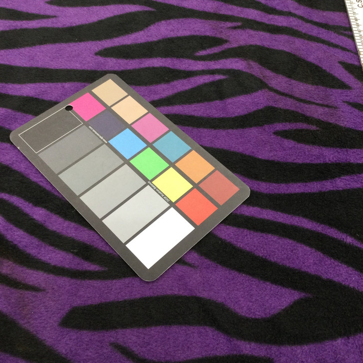 Purple and Black Zebra Stripe Novelty Polar Fleece | By The Yard | 60 Inch Wide Fabric