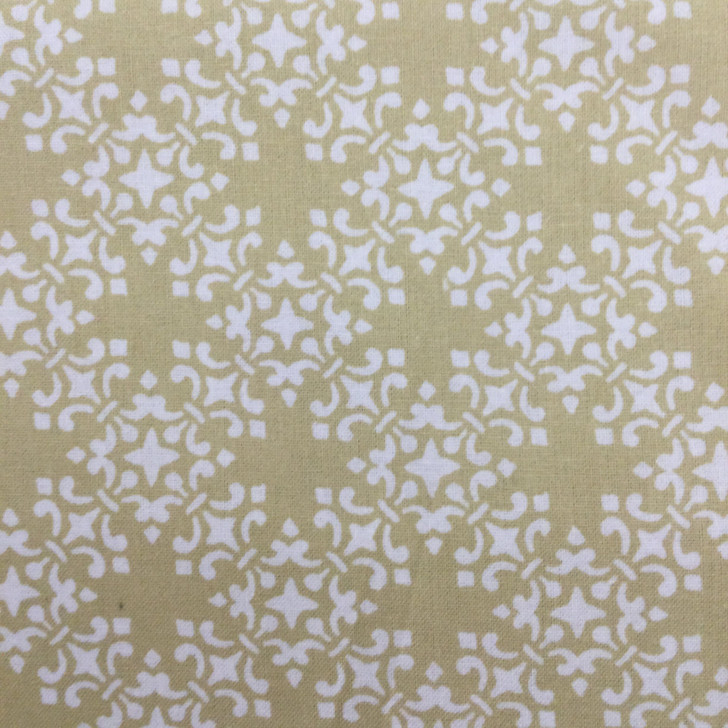 Tan Floral Latticework Print |  Blender | Quilting Fabric | 100% Cotton | 44 wide | By the Yard 3481