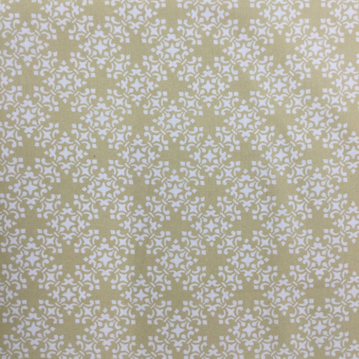 Tan Floral Latticework Print |  Blender | Quilting Fabric | 100% Cotton | 44 wide | By the Yard 3481