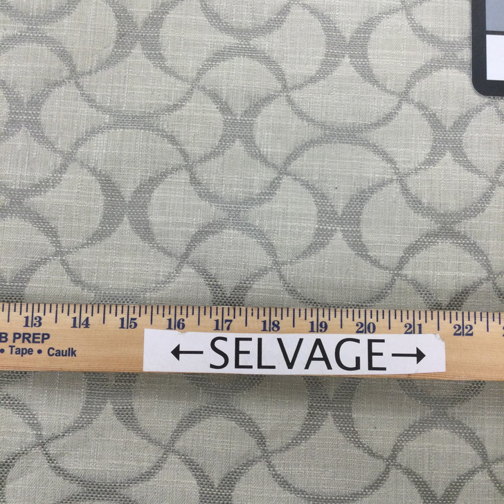 Mingle in Mushroom | Upholstery & Heavy Curtain Fabric | Geo Ogee in Taupe | 54 wide | By The Yard