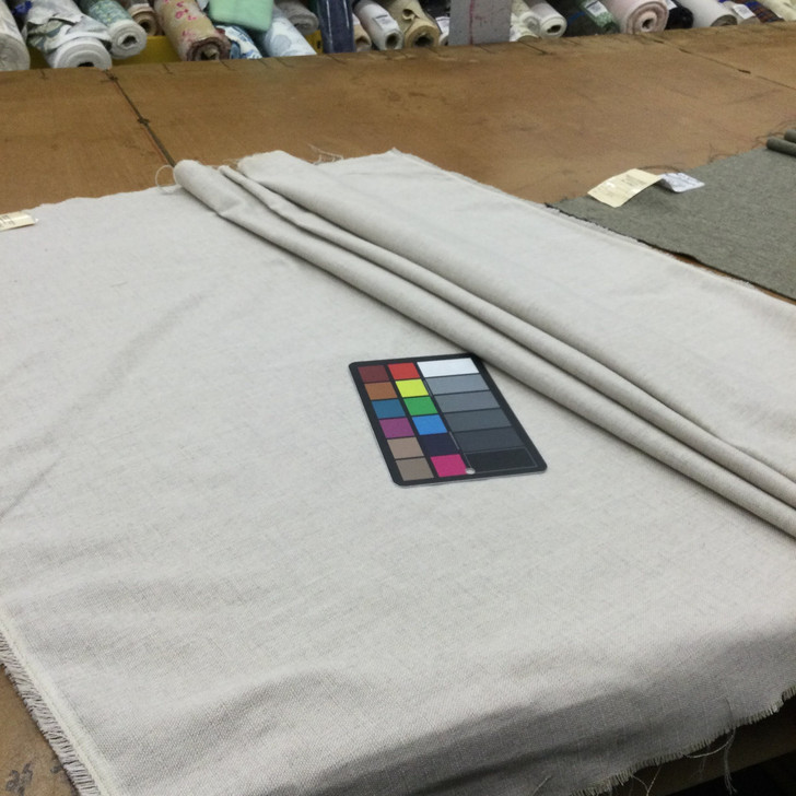 Off White / Grey Linen Weave |  Drapery / Lightweight Upholstery Fabric | 100% Polyester | 54" Wide | By the Yard