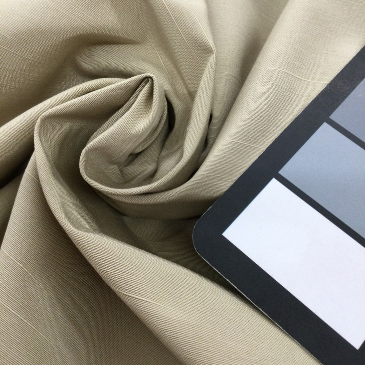 Mimi in Almond | Slub Solid in Beige | Drapery Fabric | Polyester | 54" Wide | By the Yard