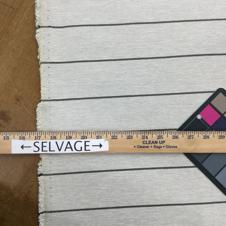 Thin Striped Fabric in Silver Grey and Charcoal | Upholstery / Slipcovers / Drapery | 54" Wide | By the Yard | Capone in Grey