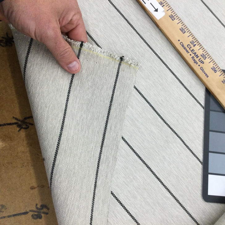 Thin Striped Fabric in Silver Grey and Charcoal | Upholstery / Slipcovers / Drapery | 54" Wide | By the Yard | Capone in Grey