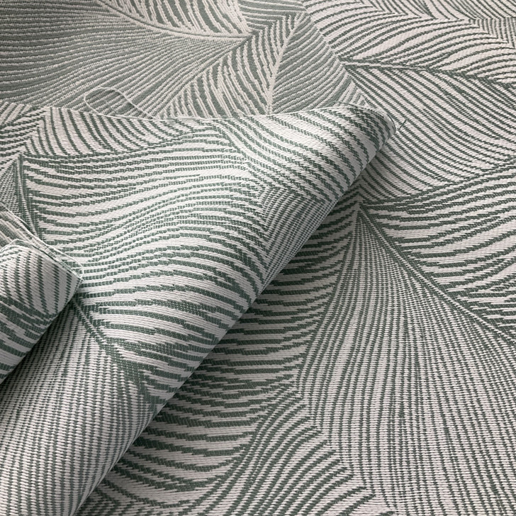 Richloom Fortress Clear Flutter in Pool | Upholstery Fabric | Leaf Design in Teal Green and White | Heavyweight | 54" Wide | By the Yard
