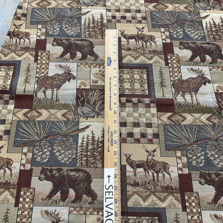 Peters Cabin Patch Jacquard Denim | Medium/Heavyweight Jacquard Fabric | Home Decor Fabric | 54" Wide