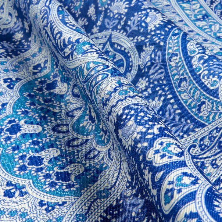PKL Studio Sultan's Paisley Twill Lapis | Lightweight Twill Fabric | Home Decor Fabric | 54" Wide