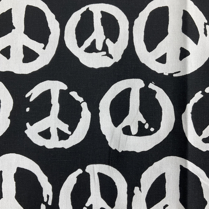 Premier Prints Peaceful Cotton Duck White Black | Medium Weight Duck Fabric | Home Decor Fabric | 54" Wide