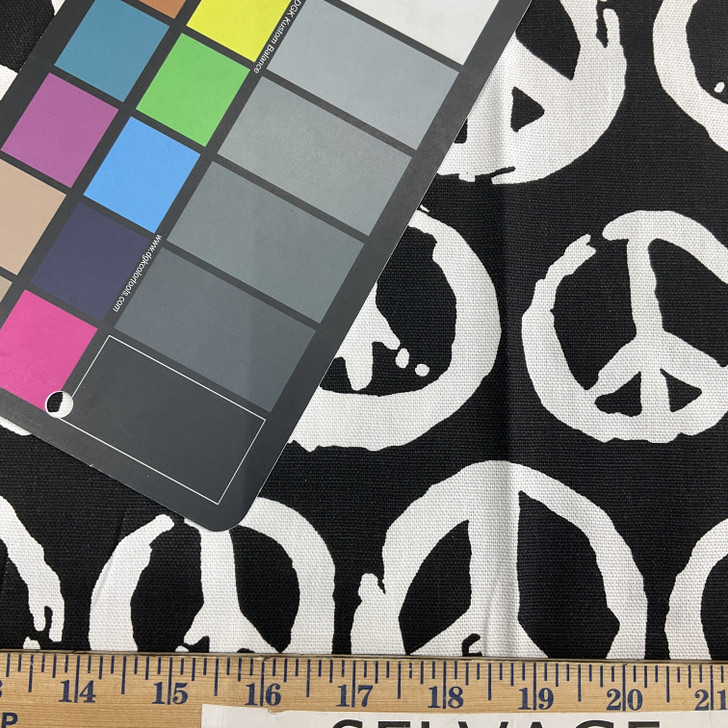 Premier Prints Peaceful Cotton Duck White Black | Medium Weight Duck Fabric | Home Decor Fabric | 54" Wide