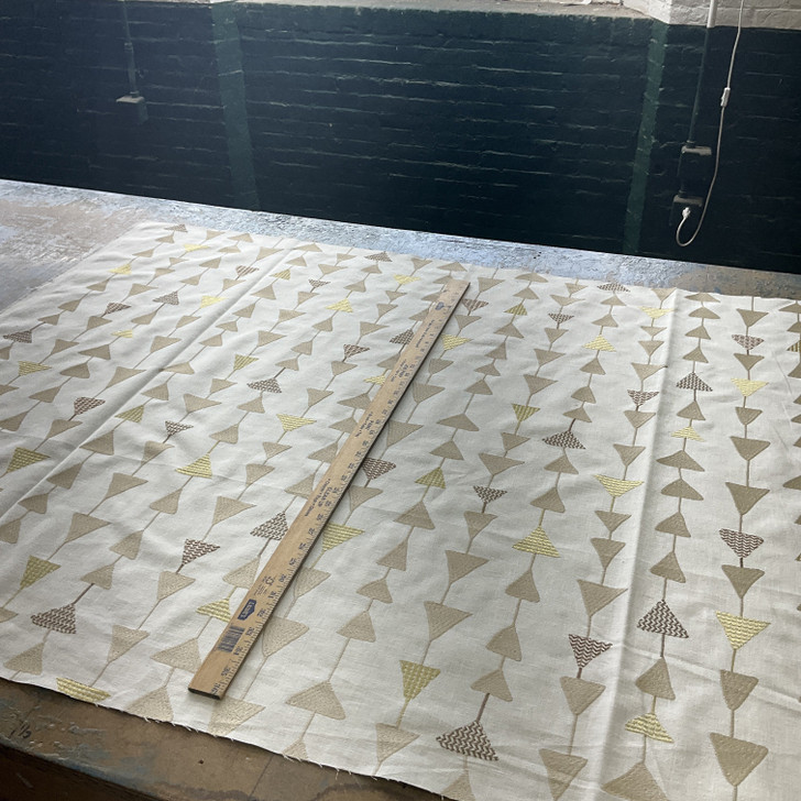 Covington Argento Embroidered Natural | Medium/Heavyweight Woven Fabric | Home Decor Fabric | 51" Wide