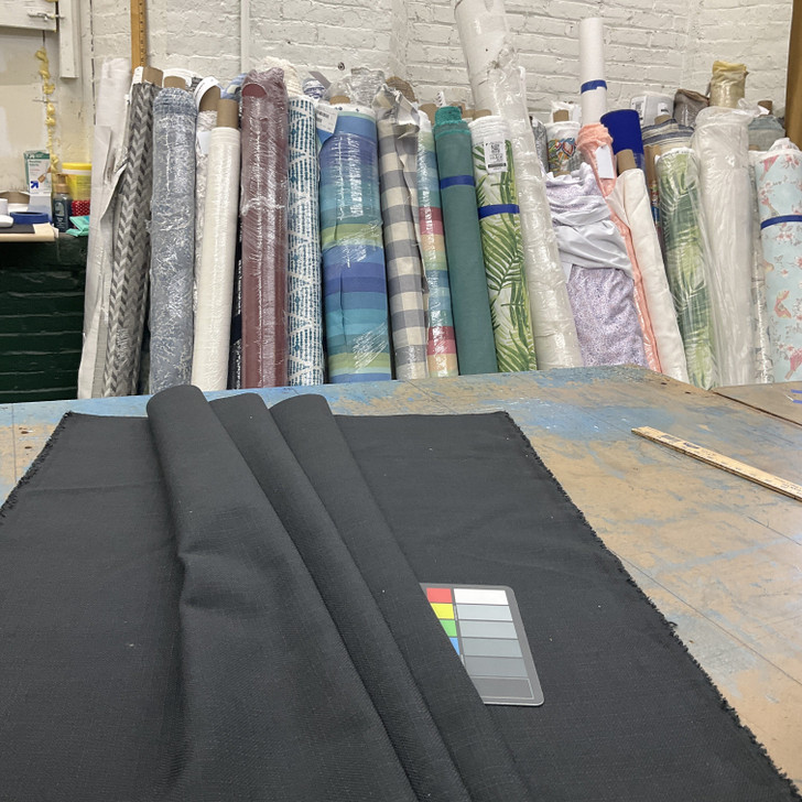 Basketweave Backed Upholstery Turbo Solid Black | Medium/Heavyweight Basketweave Fabric | Home Decor Fabric | 54" Wide