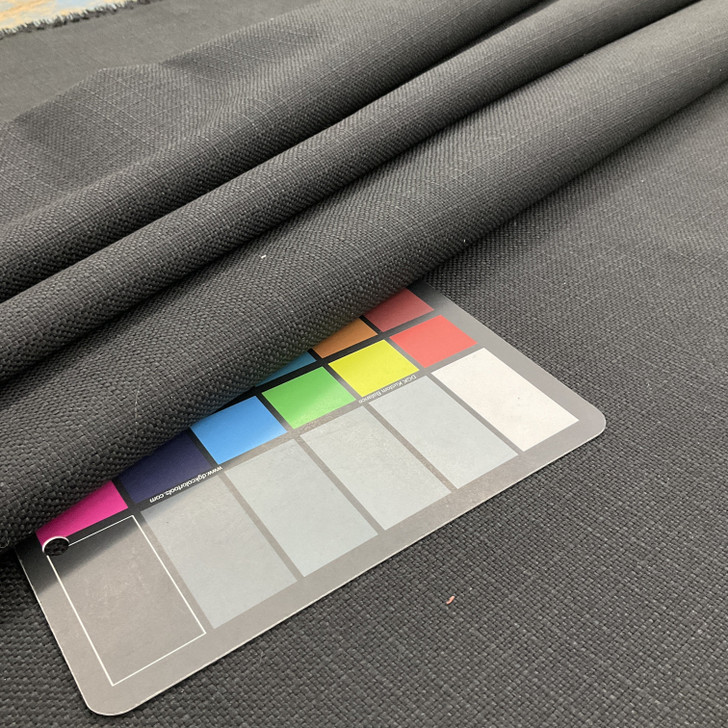 Basketweave Backed Upholstery Turbo Solid Black | Medium/Heavyweight Basketweave Fabric | Home Decor Fabric | 54" Wide