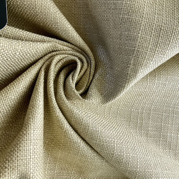 Basketweave Backed Upholstery Turbo Solid Straw | Medium/Heavyweight Basketweave, Woven Fabric | Home Decor Fabric | 54" Wide