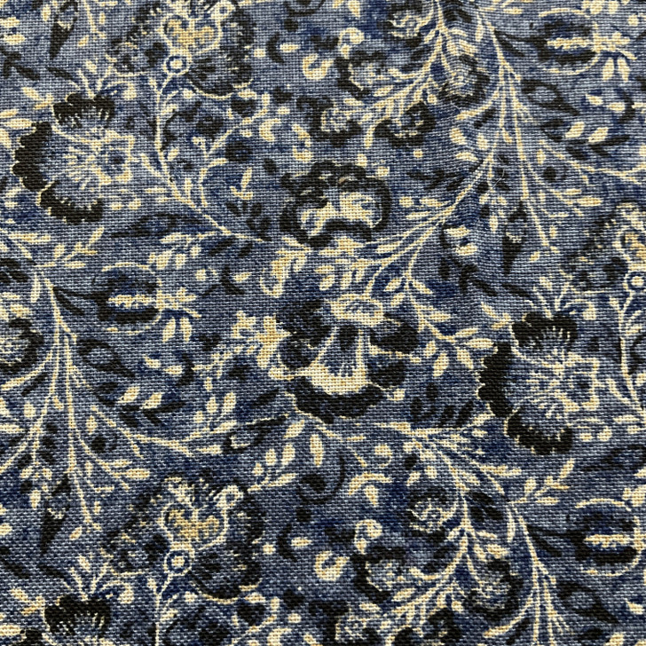 PKL Studio Filigree Duck Indigo | Medium Weight Duck Fabric | Home Decor Fabric | 54" Wide