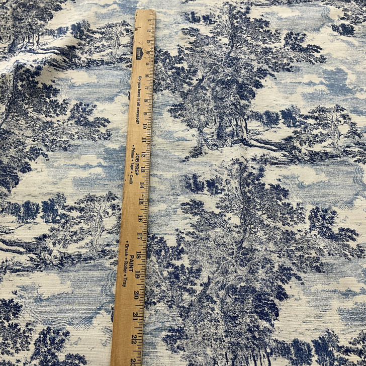 PKL Studio Serene Scenes Duck Sapphire | Medium Weight Duck Fabric | Home Decor Fabric | 54" Wide