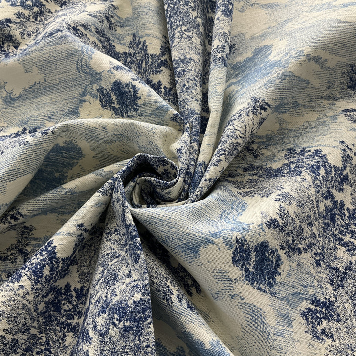 PKL Studio Serene Scenes Duck Sapphire | Medium Weight Duck Fabric | Home Decor Fabric | 54" Wide