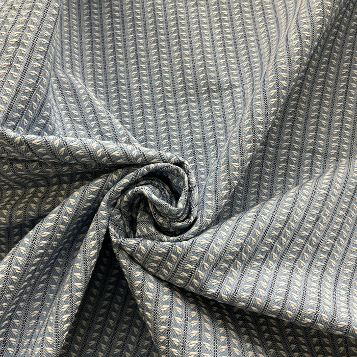 PKL Studio Linear Leaves Jacquard Baltic | Medium Weight Woven, Jacquard Fabric | Home Decor Fabric | 54" Wide