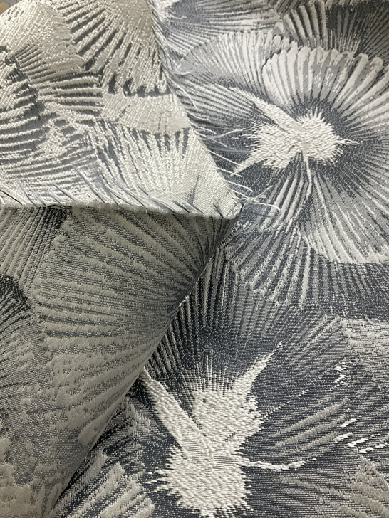 PKL Studio Fleurine Jacquard Pewter | Medium Weight Jacquard Fabric | Home Decor Fabric | 54" Wide