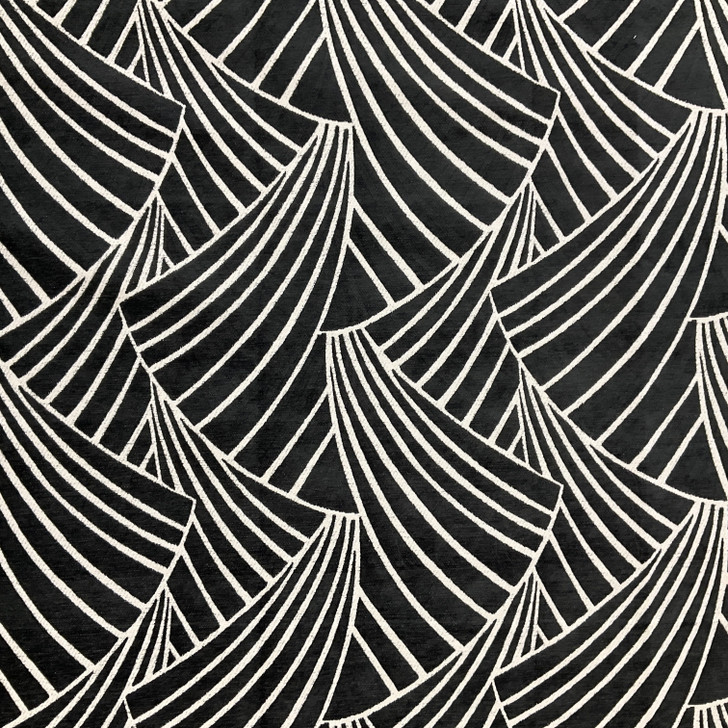 Comersan Fabrics Franklin Chenille Black | Medium/Heavyweight Chenille Fabric | Home Decor Fabric | 55" Wide