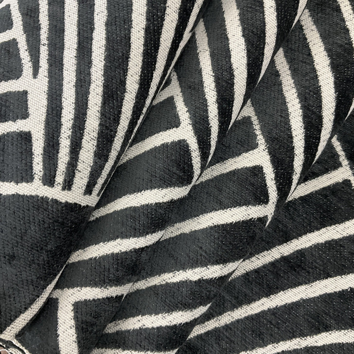 Comersan Fabrics Franklin Chenille Black | Medium/Heavyweight Chenille Fabric | Home Decor Fabric | 55" Wide