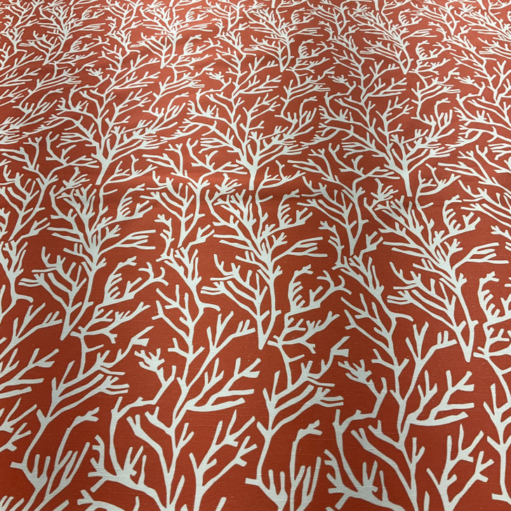 Comersan Fabrics Manglar Duck Orange/White | Lightweight Duck Fabric | Home Decor Fabric | 55" Wide