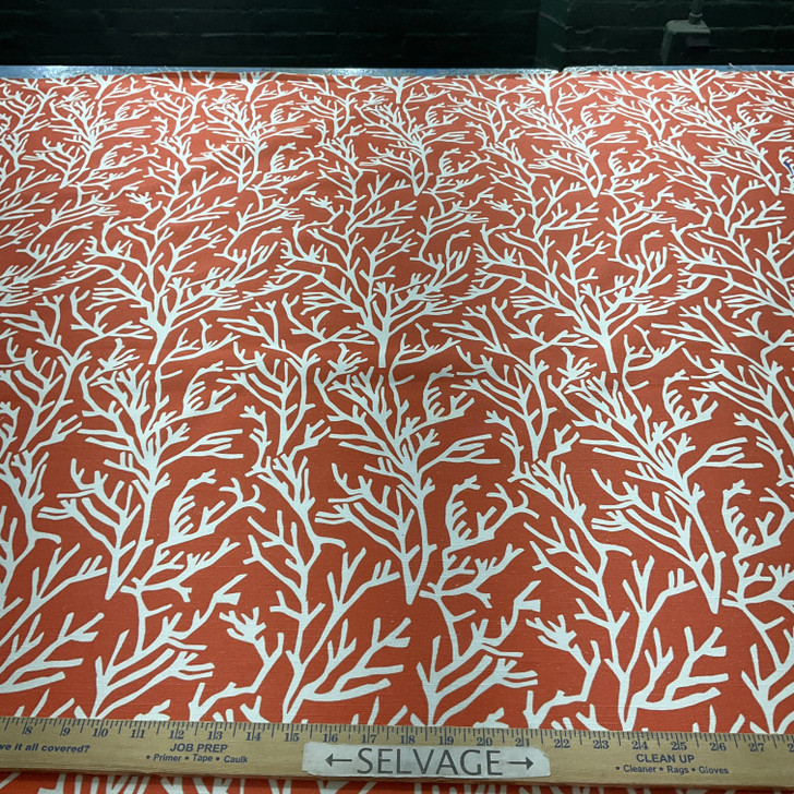 Comersan Fabrics Manglar Duck Orange/White | Lightweight Duck Fabric | Home Decor Fabric | 55" Wide