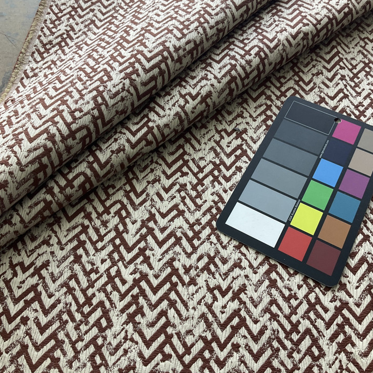 Range Broken Chevron Mudcloth Jacquard Curry | Medium/Heavyweight Jacquard Fabric | Home Decor Fabric | 54" Wide