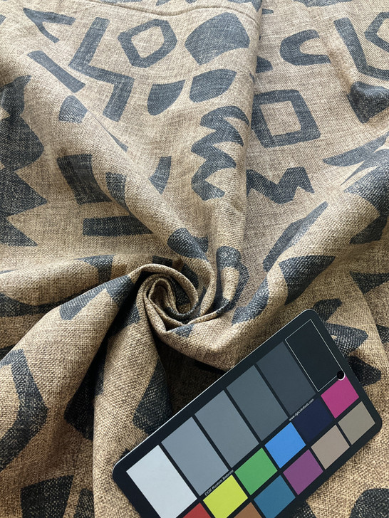 PKL Studio Secret Code Basketweave Teak | Medium/Heavyweight Basketweave Fabric | Home Decor Fabric | 54" Wide