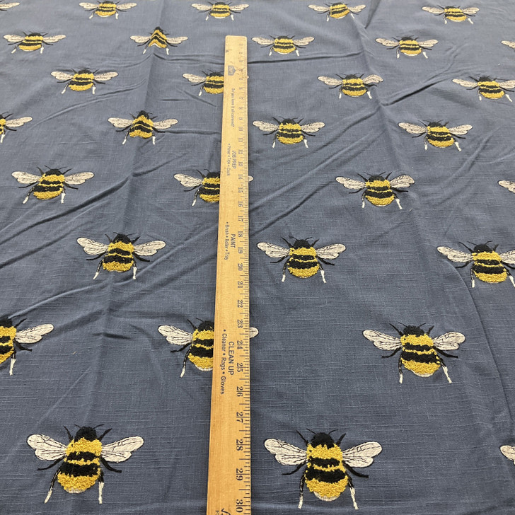 tfa Busy Bee Duck Embroidered Navy | Home Decor Fabric | 51" Wide