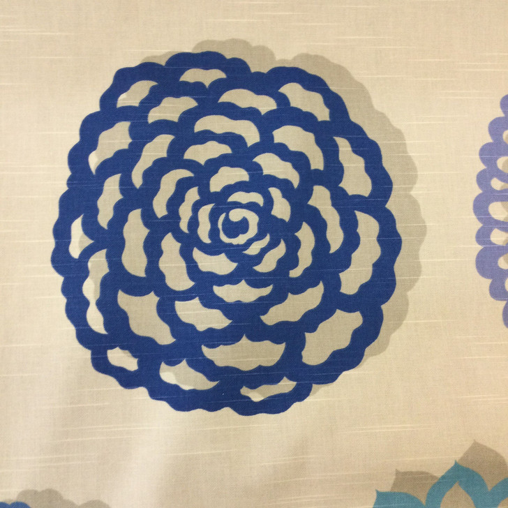 3.25 Yard Piece of Large Scale Blue Floral | Periwinkle, Teal, Sea-foam |Home Accent Fabrics | A Ronnie Gold Design | 54" Wide | Home decor Fabric| Lightweight |