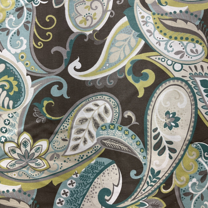 Whimsy in Stratosphere | Home Decor Fabric | Teal Lime Paisley | Covington Fabrics | 54" Wide | By The Yard