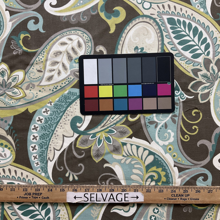 Whimsy in Stratosphere | Home Decor Fabric | Teal Lime Paisley | Covington Fabrics | 54" Wide | By The Yard