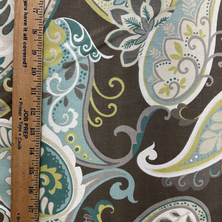 Whimsy in Stratosphere | Home Decor Fabric | Teal Lime Paisley | Covington Fabrics | 54" Wide | By The Yard