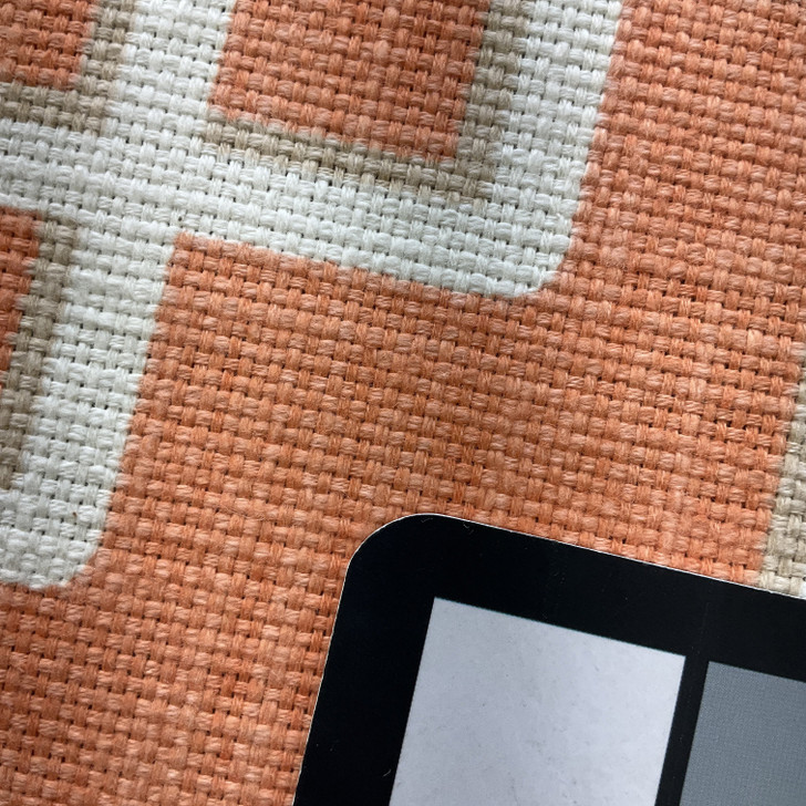 Imperial Gate in Tangerine | Home Decor Fabric | Orange / White Lattice | 54" Wide | By the Yard