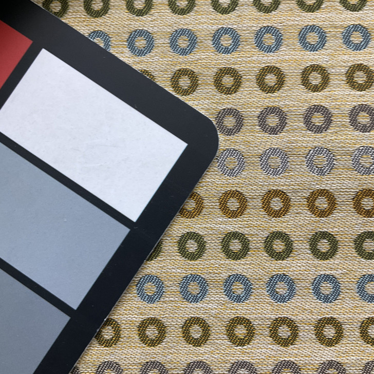 Multi-colored Circles | Upholstery Fabric | Blue Green Yellow Geometric Jacquard | Medium Weight | 54" Wide | By The Yard