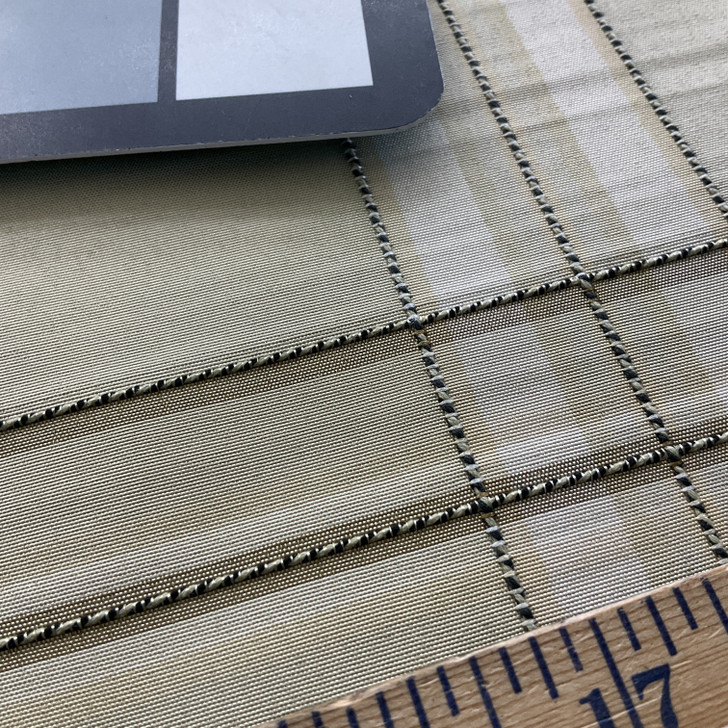 Plaid in Butterscotch | Lightweight Drapery Fabric | Light Tan / Off White / Black | 54" Wide | By the Yard