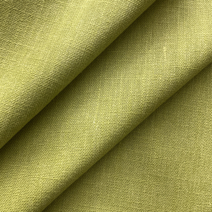Caen in Lime | Upholstery Fabric | Solid Citron Green | Linen Like | Medium Weight | 54" Wide | By the Yard